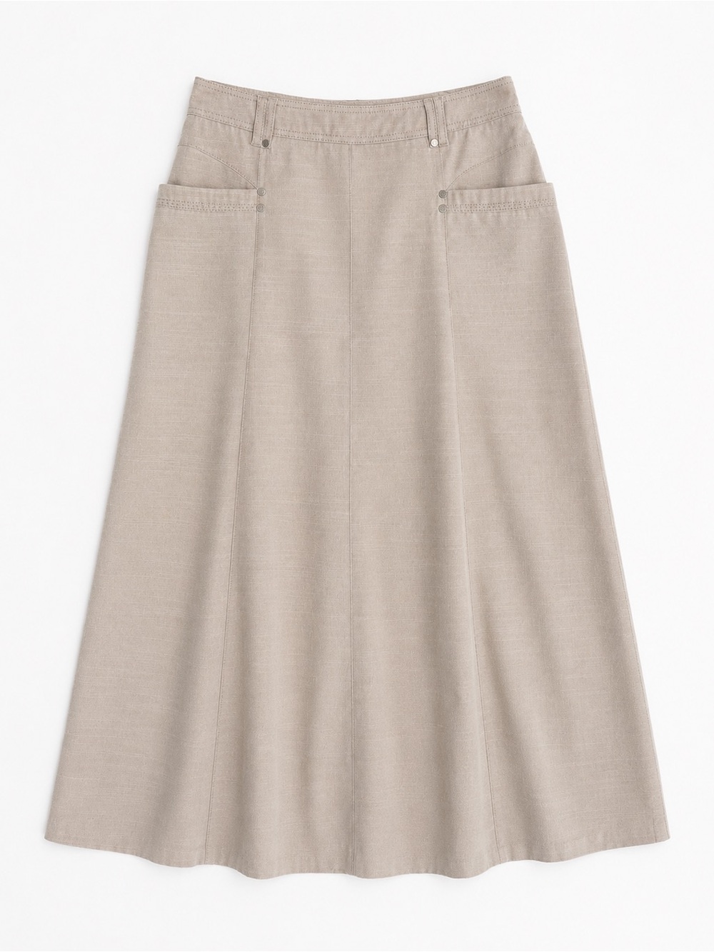 Women's Cream Maxi Skirt - Lightweight A-Line - Picture 2 of 6